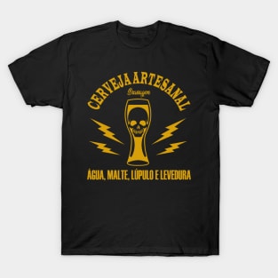 Cerveja Artesanal, Skull Gold T-Shirt
